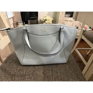 Kate Spade Monica Medium Satchel in Dusty Blue Pebbled Leather Women Bag